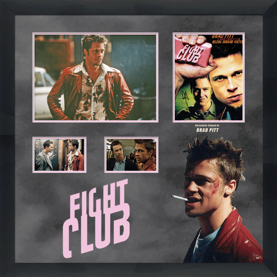 Fight Club Framed Display Signed by Brad Pitt - Memorabilia Framers Shop